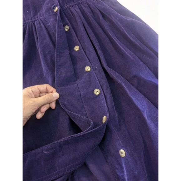 Vtg Talbots Purple Fine Corduroy Long Sleeve Maxi Shirt Dress Size 4 SEE MEASURE - Picture 9 of 9